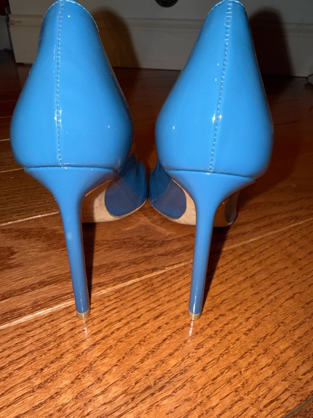 Dior Blue Patent Leather Pointed-Toe Pumps - Picture 3 of 5